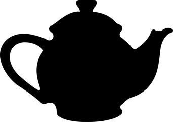 Tea pot icon in flat style. isolated on transparent background Tea kettle or teapot sign and symbol.