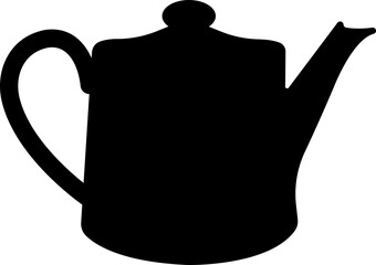 Tea pot icon in flat style. isolated on transparent background Tea kettle or teapot sign and symbol.