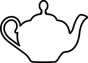 Tea pot icon in line style. isolated on transparent background Tea kettle or teapot sign and symbol