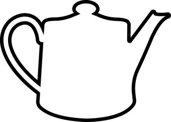 Tea pot icon in line style. isolated on transparent background Tea kettle or teapot sign and symbol