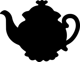 Tea pot icon in flat style. isolated on transparent background Tea kettle or teapot sign and symbol.