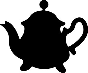 Tea pot icon in flat style. isolated on transparent background Tea kettle or teapot sign and symbol.