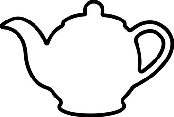 Tea pot icon in line style. isolated on transparent background Tea kettle or teapot sign and symbol