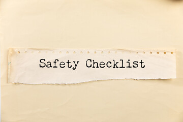 safety checklist text on paper