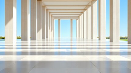 Obraz premium Architectural Columns with Bright Sunlight