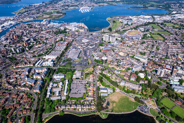 Aerial View of Poole and Poole Park