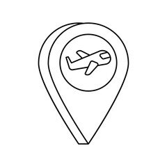 Location  line icon with white background vector stock illustration