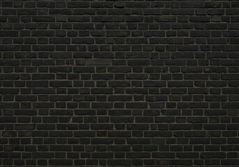 Dark Black Brick Wall Background Texture Photo