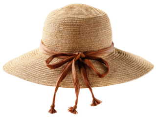 This chic straw hat features a delicate ribbon tied at the back, cut out transparent