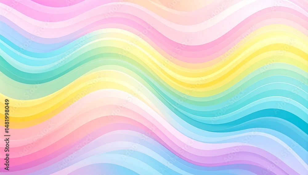 Poster abstract colorful wavy background with a rainbow spectrum of gradient pastel colors