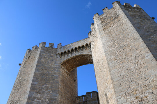 The Sant Miquel Towers on the walls that surrounds the old town of Morella city