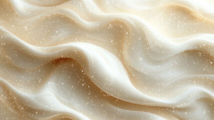 Creamy, flowing cosmetic texture with shimmering particles.