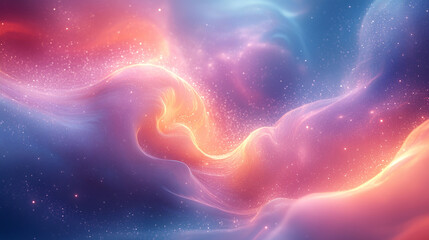 Abstract swirling nebulae with soft glowing particles.