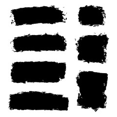 Black brushstroke textures for artistic backgrounds and designs in various sizes and orientations