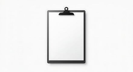 Blank Clipboard with Paper Mockup on White Background