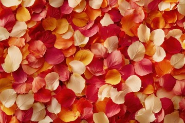 A vibrant array of autumnal petals in warm hues