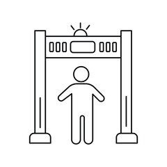 check in line icon with white background vector stock illustration