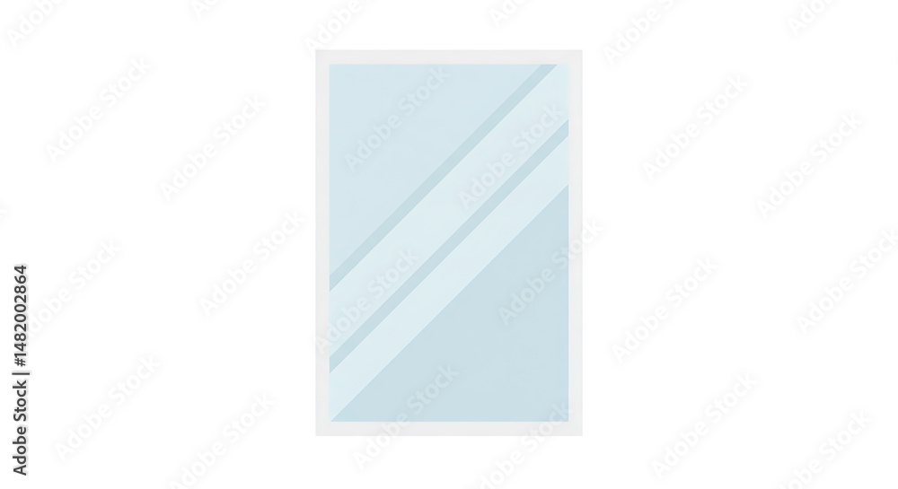 Poster rectangular mirror reflecting light in flat design