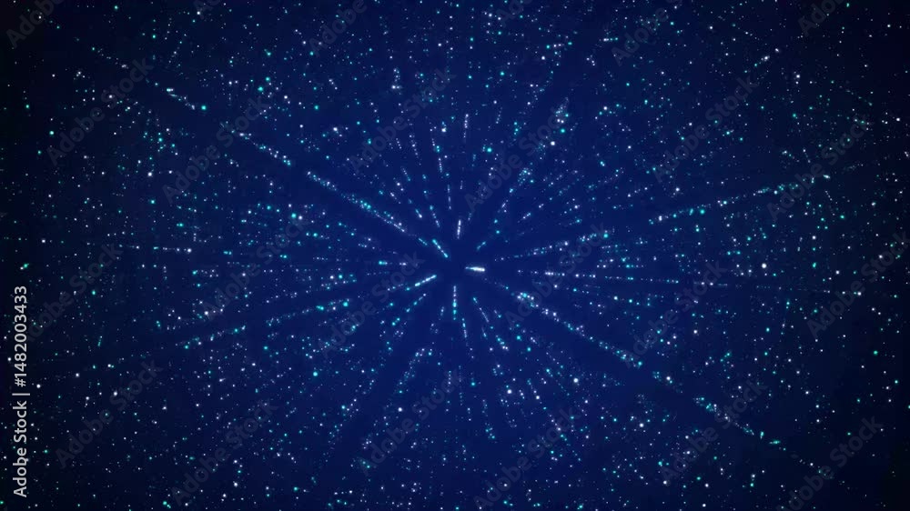 Poster abstract futuristic infinite flow of scientific data. network structure of an array of points. outer