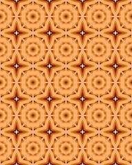 Vibrant geometric design featuring stars and circles, creating a lively pattern in shades of orange, suitable for various decor styles