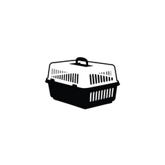 pet Carrier box silhouette on white background