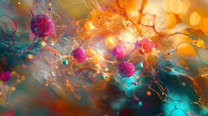 High-Resolution Artistic Visualization of Fibroblasts Under Microscopy