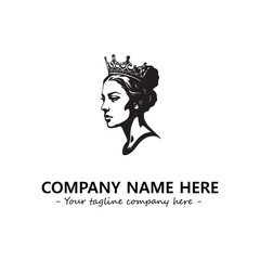 Head of queen logo company design vector illustration