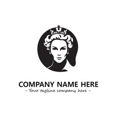 Head of queen logo company design vector illustration