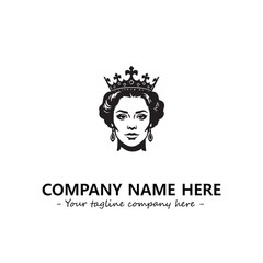 Head of queen logo company design vector illustration