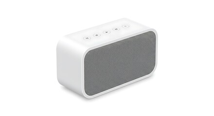Presenting White Portable Speaker on White Background