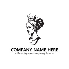 Head of queen logo company design vector illustration