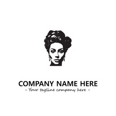 Head of queen logo company design vector illustration