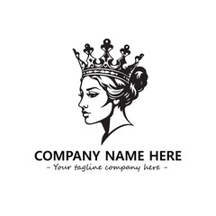 Head of queen logo company design vector illustration