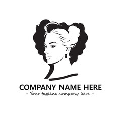 Head of queen logo company design vector illustration