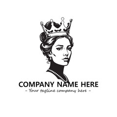 Head of queen logo company design vector illustration