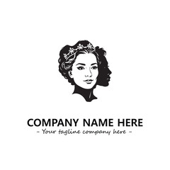 Head of queen logo company design vector illustration