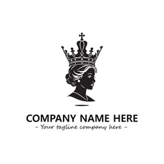 Head of queen logo company design vector illustration