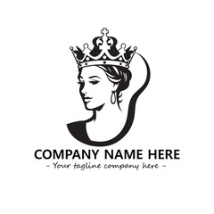 Head of queen logo company design vector illustration