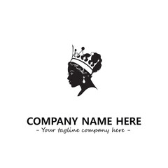 Head of queen logo company design vector illustration