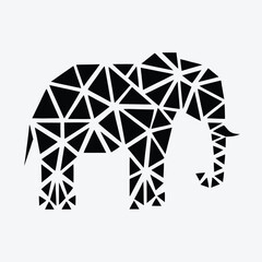 Geometric Elephant Silhouette – Abstract Polygonal Animal Art