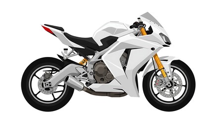 Obraz premium White Motorcycle Illustration Sleek Sportbike Design Vehicle Graphic