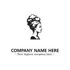Head of queen logo company design vector illustration