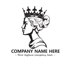 Head of queen logo company design vector illustration