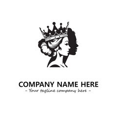 Head of queen logo company design vector illustration