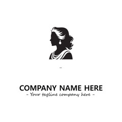 Head of queen logo company design vector illustration