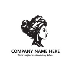 Head of queen logo company design vector illustration