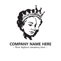 Head of queen logo company design vector illustration
