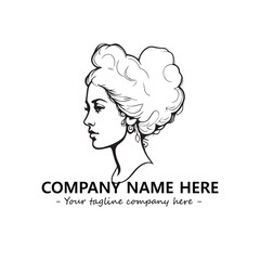 Head of queen logo company design vector illustration