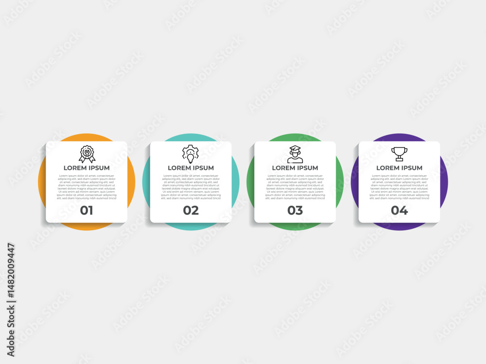 Poster 4 optiomn infographic elements data visualization vector design template. can be used for steps, fou
