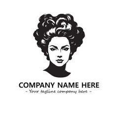 Head of queen logo company design vector illustration